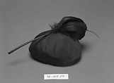 Cocktail hat, Possibly House of Balenciaga (French, founded 1937), Silk, feathers, French